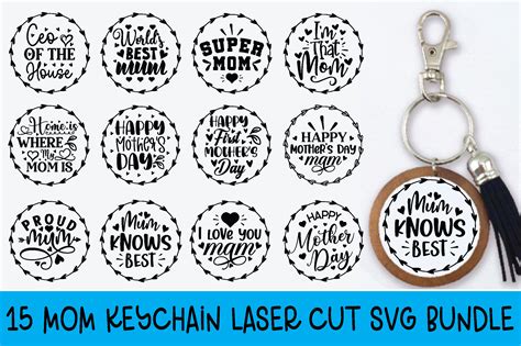 Download Keychain Patterns for Mom SVG Cut Files