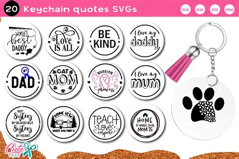 Download Keychain Quotes Vol.1 SVG Bundle Commercial Use DXF Files