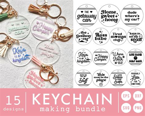 Download Keychain Round Svg Bundle Cameo