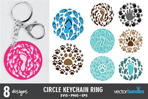 Download Keychain Round Svg Bundle Cut Files