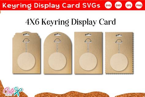 Download Keyring Display Card SVG File SET Commercial Use for Cricut