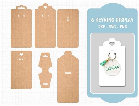 Download Keyring Display Card SVG File SET Silhouette For Crafts