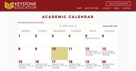 Keystone Academy Calendar