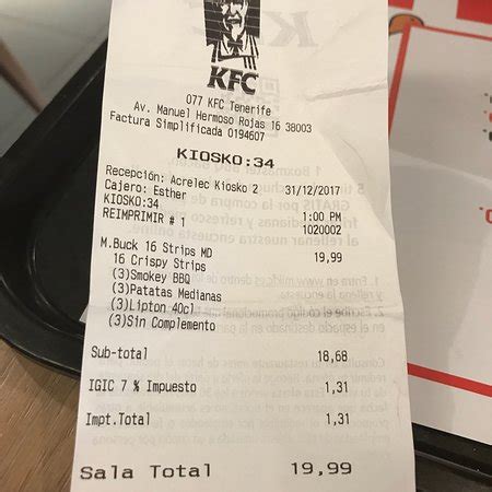 Kfc Ticket Restaurant