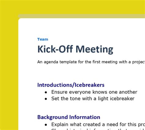 Kick Off Meeting Introduction Speech Sample