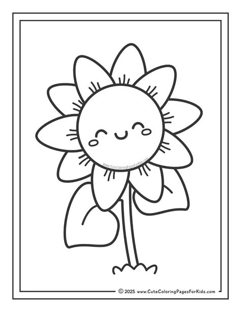 Kid Flower Coloring Page
