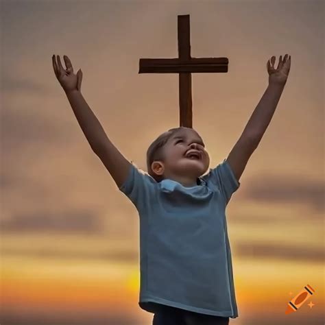 Kid Holding Cross