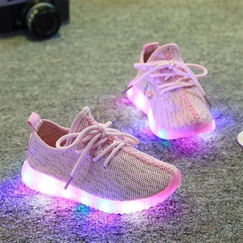 Led Children Boys USB Light Up Sneakers Baby Luminous