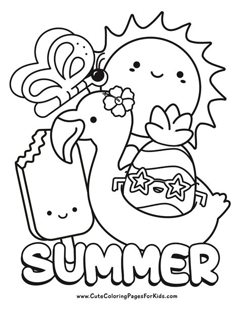 Kids Cute Coloring Pages Cute Summer Coloring Pages