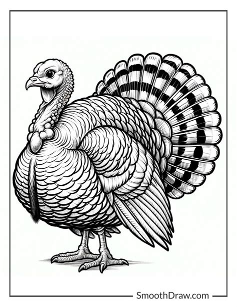 Kids Realistic Turkey Coloring Pages