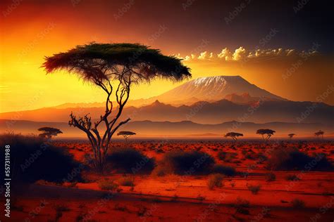 Kilimanjaro African sunset