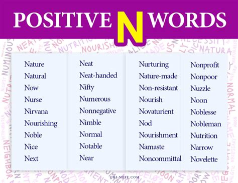 Kind Words That Start With N