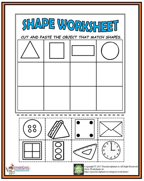 Kindergarten Cut Paste Worksheets