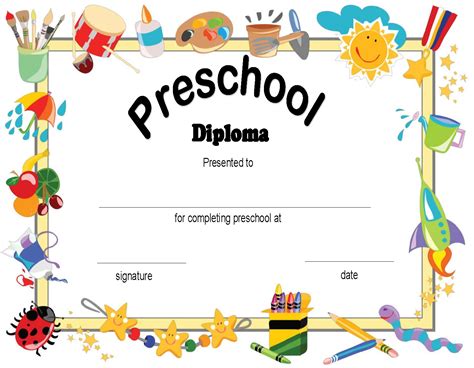 Kindergarten Diploma Certificate Design Template in PSD, Word
