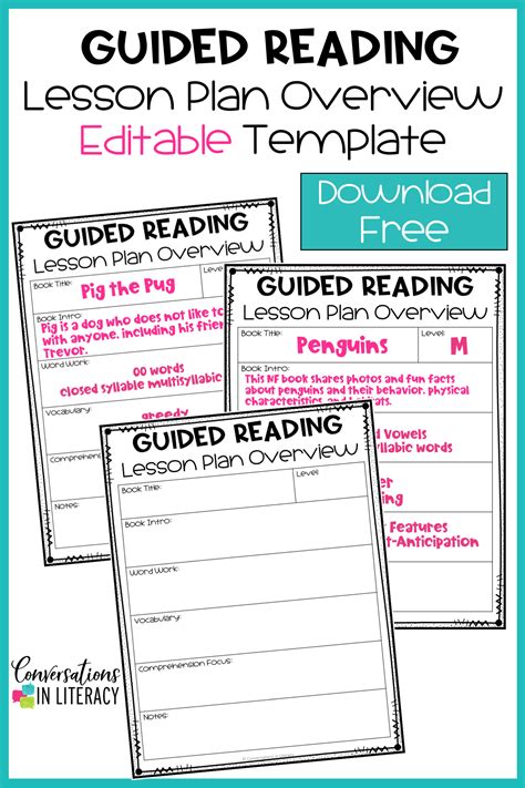 Kindergarten Guided Reading Lesson Plan Template