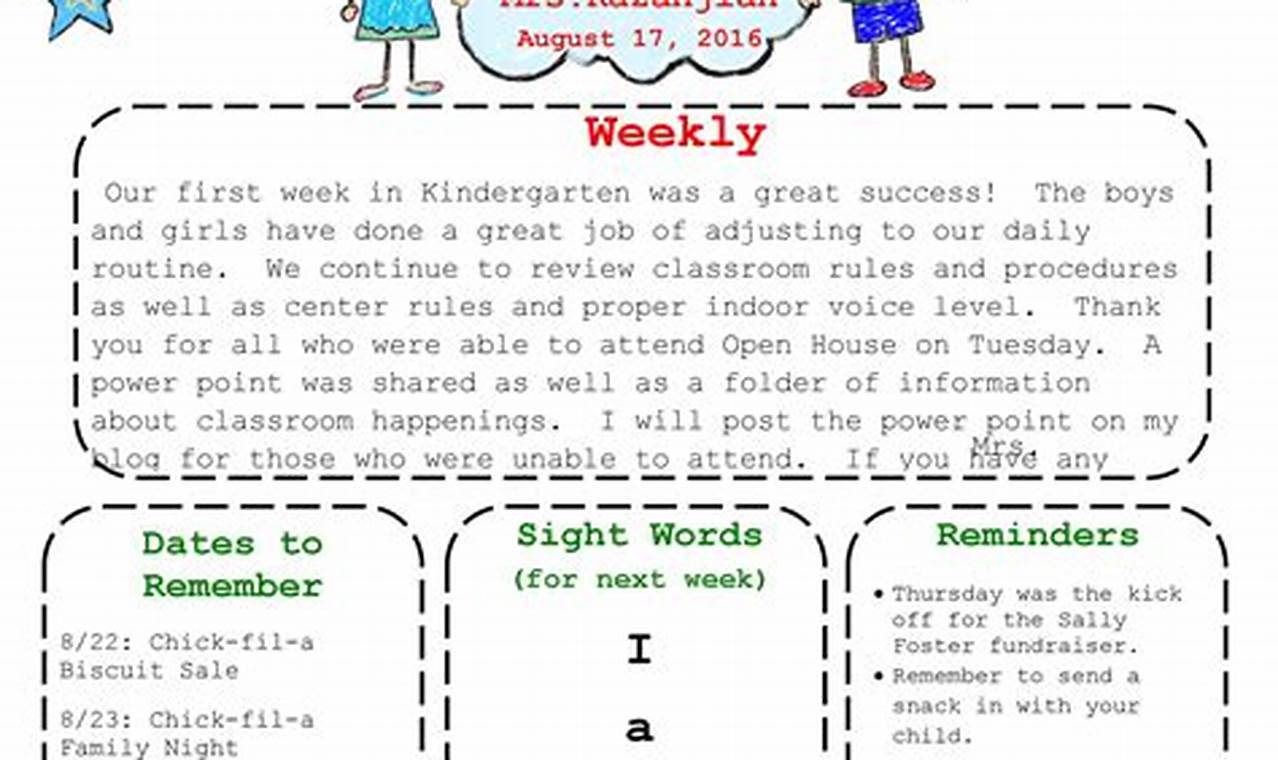How to Create Effective Kindergarten Newsletter Templates for Enhanced Communication
