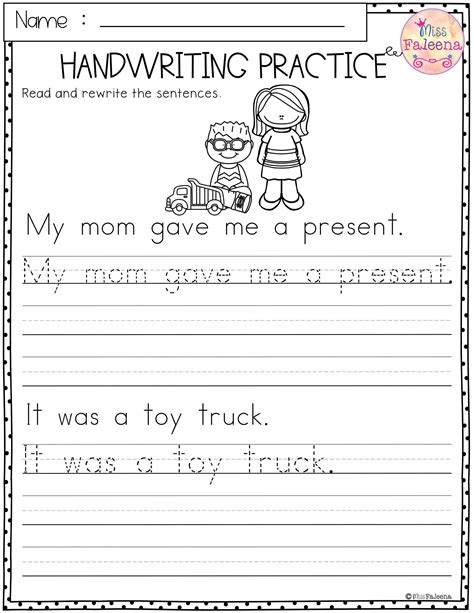 Kindergarten Writing Practice Printable