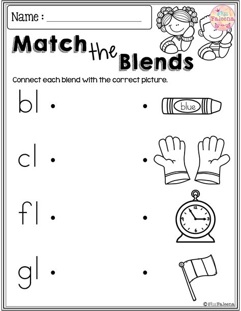 Kindergarten Blending Sounds Worksheets