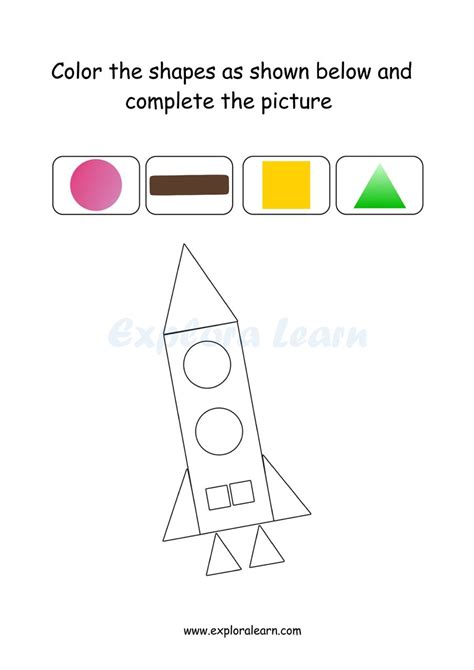 Kindergarten Colouring Shapes Worksheet