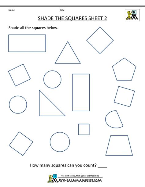 Kindergarten Geometry Worksheets