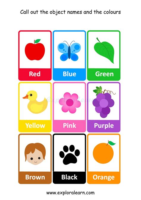 Kindergarten Learning Colors Worksheets