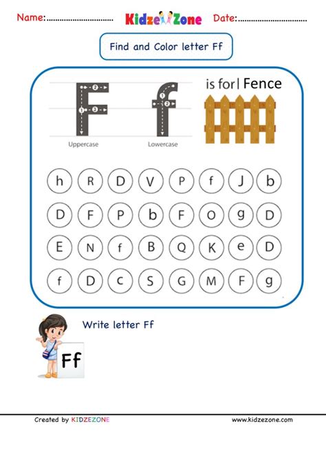 Kindergarten Letter F Worksheets