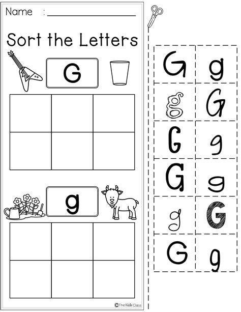 Kindergarten Letter G Worksheets