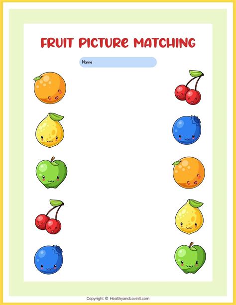 Kindergarten Matching Worksheets