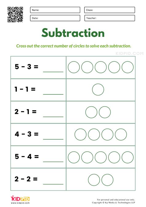 Kindergarten Math Worksheets Subtraction