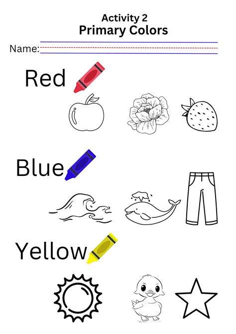 Kindergarten Primary And Secondary Colors Worksheet