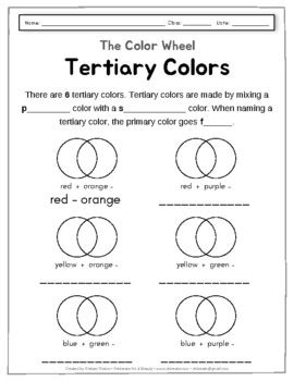 Kindergarten Tertiary Colors Worksheet