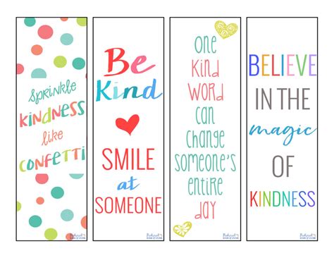 Kindness Bookmarks Free Printable
