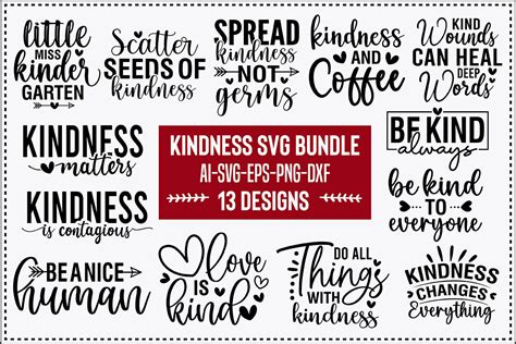 Download Kindness Design Bundle SVG | Kindness for Cricut Machine