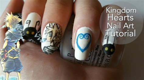 Kingdom Hearts Heart nails, Heart nail designs, Heart nail art