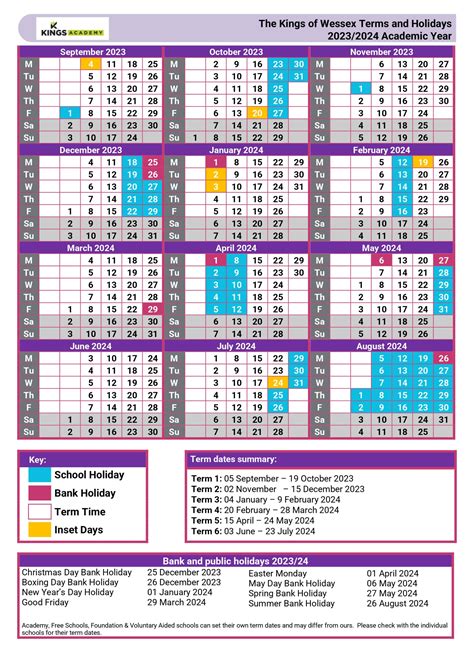 Kings Academy Calendar