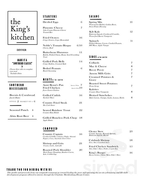 Dine like Royalty at King's Kitchen: A Culinary Haven in the Heart of King, NC!