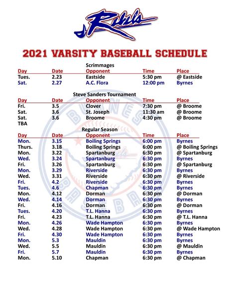 Kirk Academy Baseball Schedule