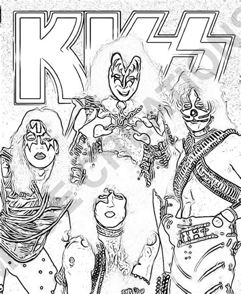 Kiss Coloring Pages