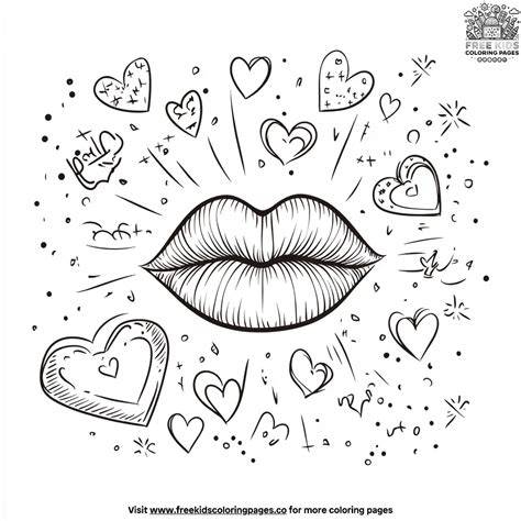 Kisses Coloring Pages