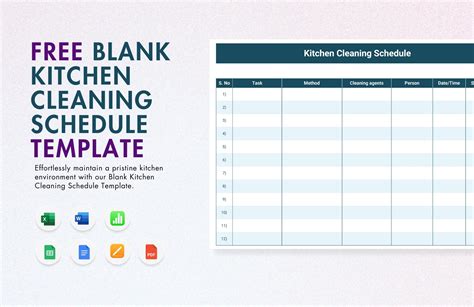 Kitchen Cleaning Schedule Template Excel Free