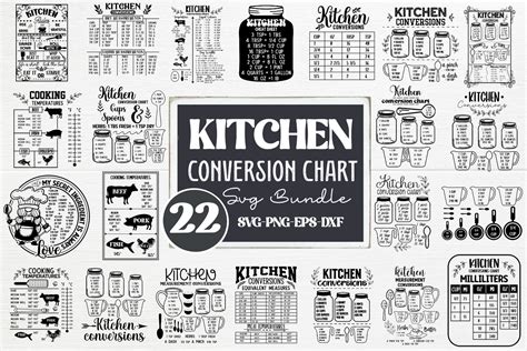 Download Kitchen Conversion Chart SVG File - SVG Design Creativefabrica DXF Files