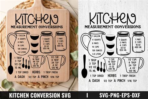 Download Kitchen Conversion Chart SVG File - SVG Design Creativefabrica For Crafts