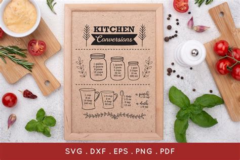 Download Kitchen Conversions and Measurements Commercial Use DXF Files