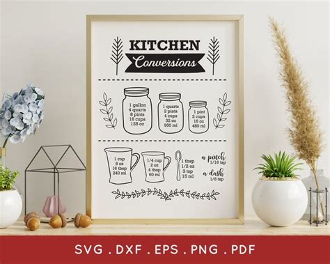 Download Kitchen Conversions and Measurements Files DXF Files