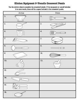 Unlock the Secrets of Kitchen Mastery with Our Ultimate Equipment and Utensils Crossword Puzzle Answer Key