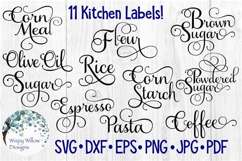 Download Kitchen Labels Bundle | Cut Files DXF Files