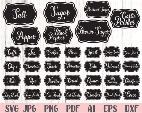 Chic and Stylish - Elevate Your Kitchen Game with Stunning Kitchen Labels SVG Designs