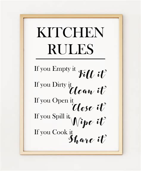 Kitchen Rules Printable