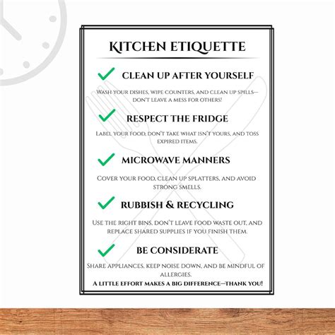 Boost Office Productivity with Stylish Kitchen Rules Sign