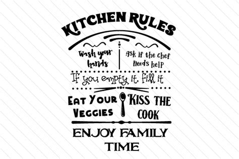 Download Kitchen Rules Sign SVG - Kitchen Svg Creativefabrica DXF Files